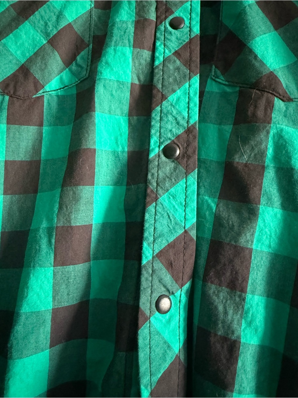 Topo Designs Men's XL western Green and Black Check Long-Sleeve Button-Up Shirt - Picture 2 of 5